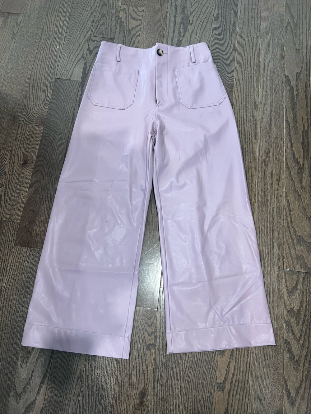 Maeve Faux Leather Colette wide leg cropped  Pants